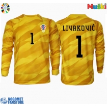 Hrvatska Dominik Livakovic #1 Golmanski Domaci Dres EP 2024 Dugi Rukav